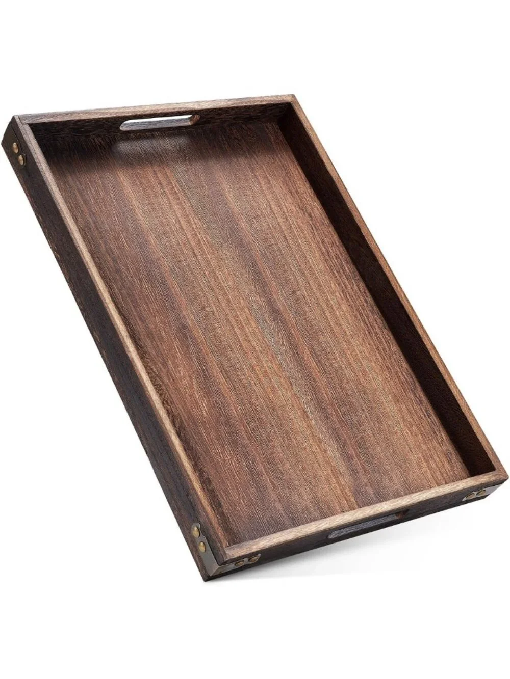 Large Wooden Serving Tray with Handles - Versatile Charcuterie & Breakfast